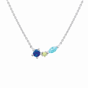 Dew Blue Zirconia Trio 18" Necklace 93235BLZ