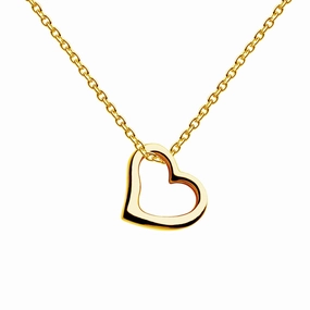 Dew Gold Plate Open Heart Pendant 90C0GD