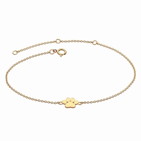 Dew Gold Plate Paw Print 8" Bracelet 7767GD