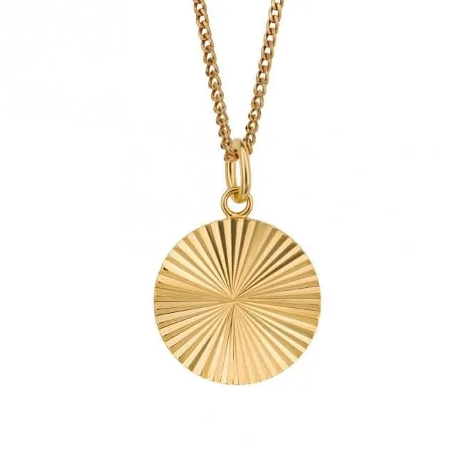Diamond Cut Gold Plated Round Pendant P5247