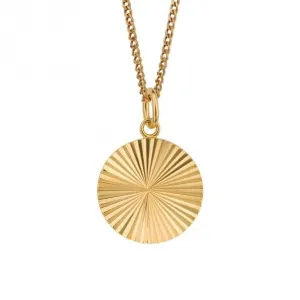 Diamond Cut Gold Plated Round Pendant P5247