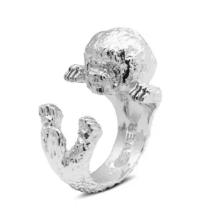 Dog Fever Sterling Silver Bichon Frise Hug ring D