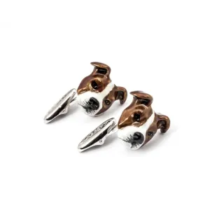 Dog Fever Sterling Silver Enamelled American Staffordshire / Pitbull Muzzle Cufflinks