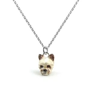 Dog Fever Sterling Silver Enamelled Yorkshire Muzzle Necklace D