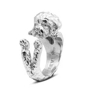 Dog Fever Sterling Silver Maltese Hug ring D