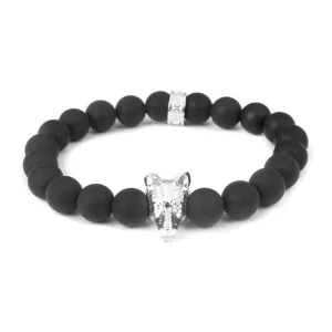 Dog Fever Sterling Silver Onyx German Shepherd Bracelet
