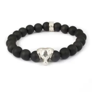Dog Fever Sterling Silver Onyx Labrador Retriever Bracelet