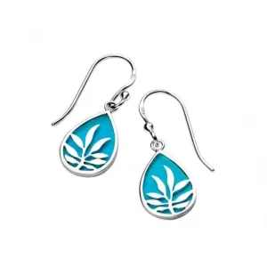 Elements Silver Blue Enamel Teardrop Earrings E4562TZ364