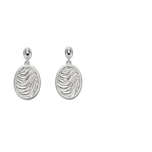 Elements Silver Oval Wave Cut Out Zirconia Earrings E5497C