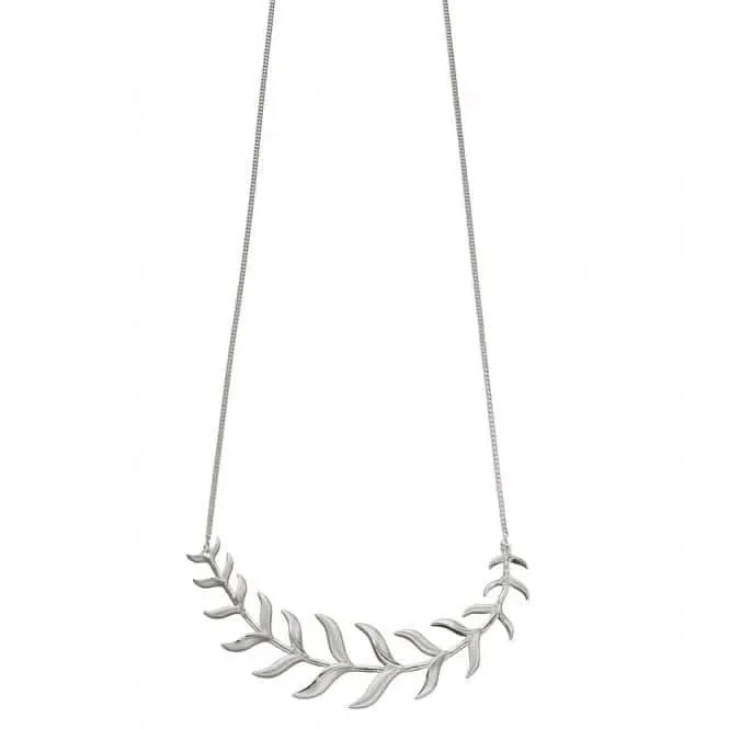 Elements Silver Plain Silver Fish Bone Necklace N4178
