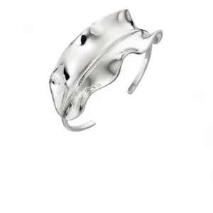 Elements Silver Plain Silver Ruffle Bangle B5009