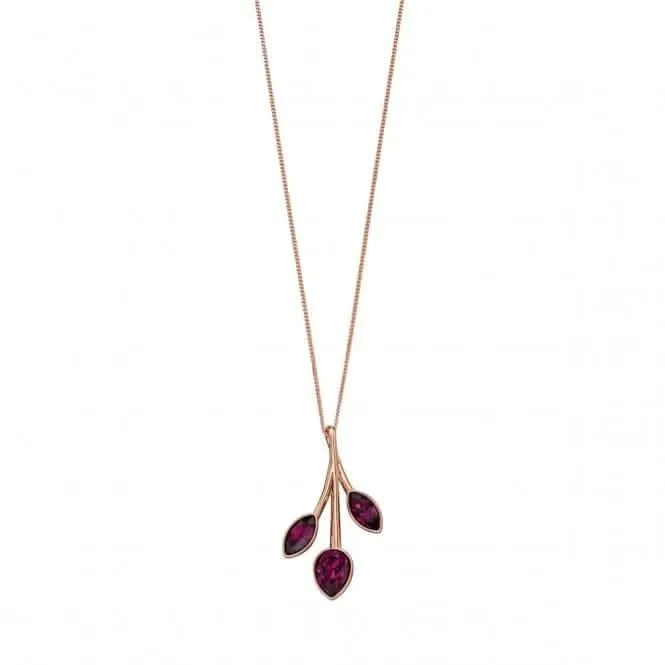 Elements Silver Rose Gold Amethyst Swarovski Swirl Pendant P4709M