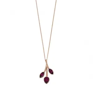 Elements Silver Rose Gold Amethyst Swarovski Swirl Pendant P4709M