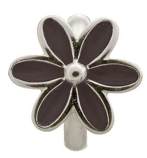 Endless Jewellery Charm Enamel Flower Black Silver