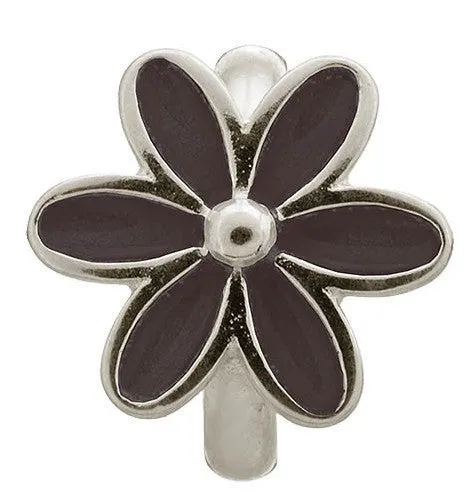 Endless Jewellery Charm Enamel Flower Black Silver
