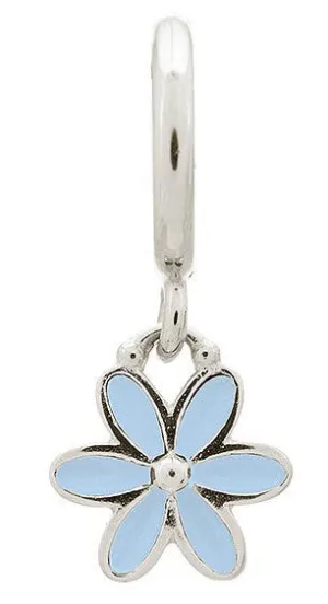 Endless Jewellery Charm Enamel Flower Drop Light Blue Silver