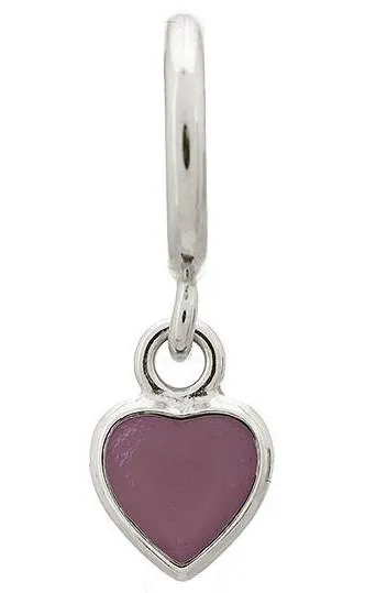 Endless Jewellery Charm Enamel Heart Drop Violet Silver D