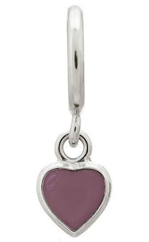 Endless Jewellery Charm Enamel Heart Drop Violet Silver D