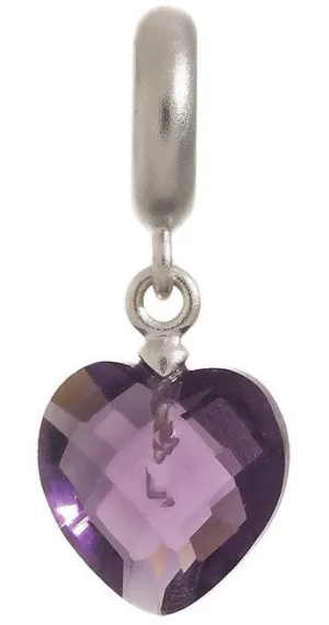 Endless Jewellery Charm Heart Cut Drop Amethyst Silver