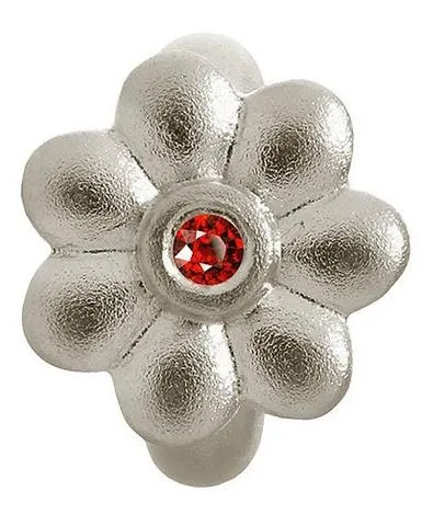 Endless Jewellery Sterling Silver Garnet Dream Flower Charm D