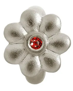 Endless Jewellery Sterling Silver Garnet Dream Flower Charm D