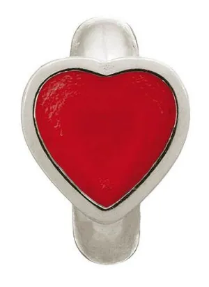 Endless Jewellery Sterling Silver Red Enamel Heart Charm D