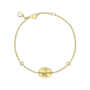 Faberge 1842 18ct Yellow Gold Diamond Egg Chain Bracelet