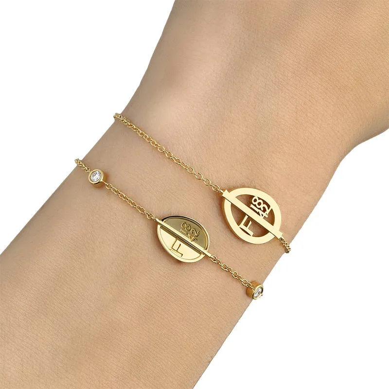 Faberge 1842 18ct Yellow Gold Diamond Egg Chain Bracelet