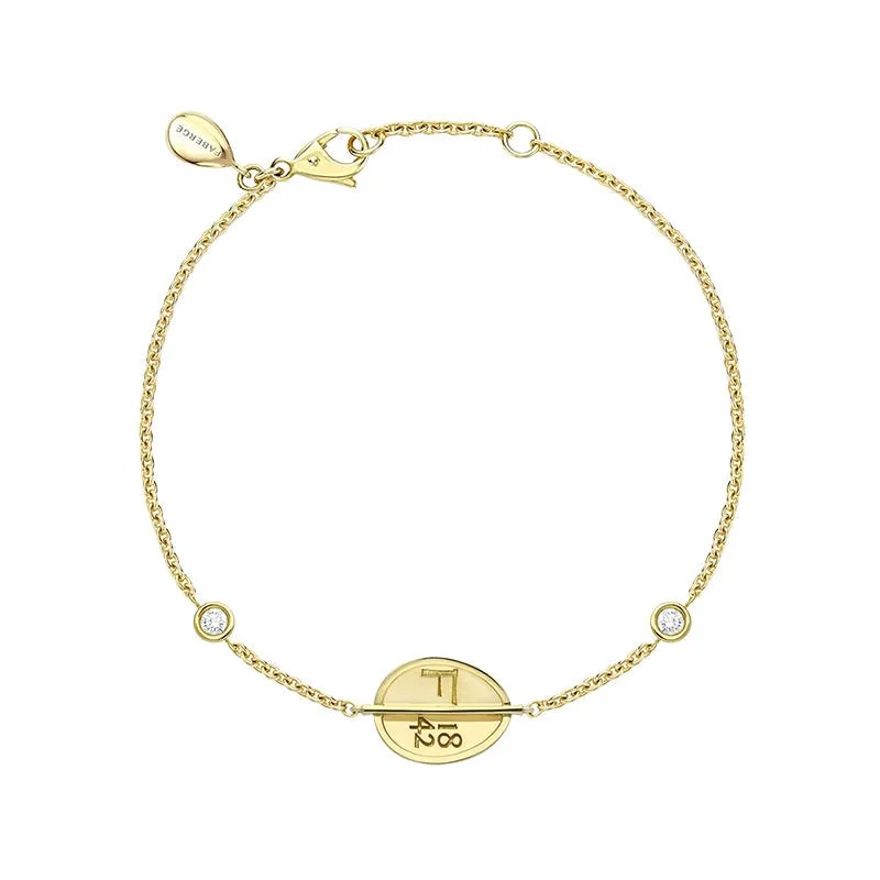 Faberge 1842 18ct Yellow Gold Diamond Egg Chain Bracelet