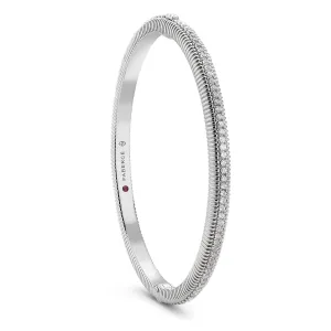 Faberge Colours of Love 18ct White Gold Diamond Hinged Fluted Bracelet