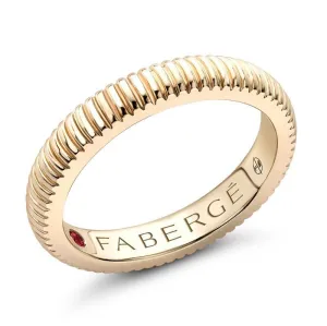 Faberge Colours of Love 18ct Yellow Gold Fluted Band Ring