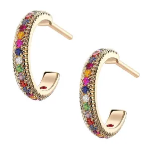 Faberge Colours of Love 18ct Yellow Gold Multi Stone Hoop Earrings