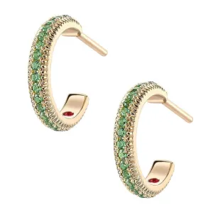 Faberge Colours of Love 18ct Yellow Gold Tsavorite Hoop Earrings