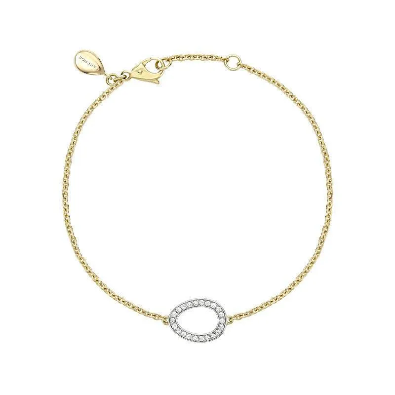 Faberge Colours of Love Sasha 18ct White and Yellow Gold Diamond Egg Bracelet