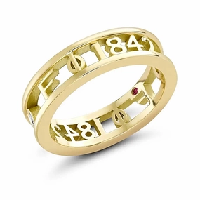 Faberge 1842 18ct Yellow Gold Diamond Signature Ring