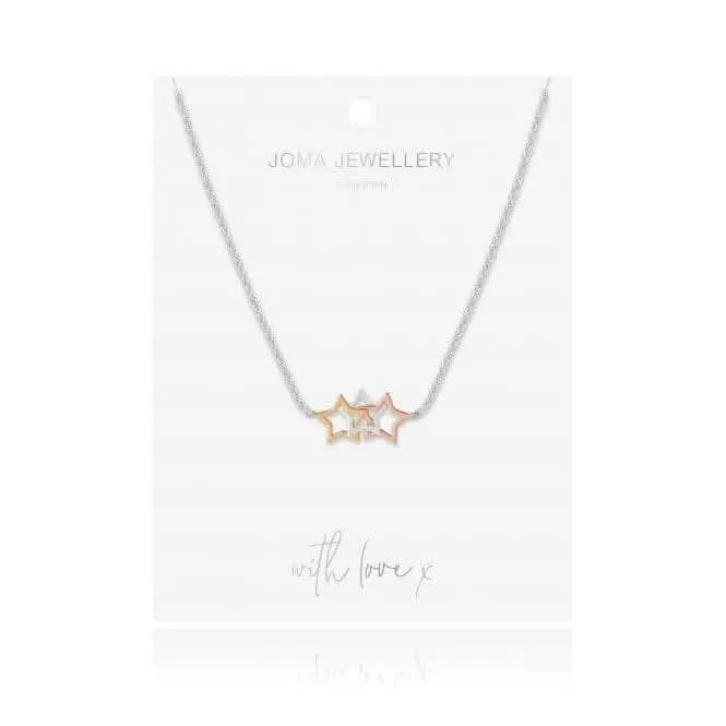 Florence Star Necklace Silver Rose Gold 46cm   5cm Extender Necklace 4442