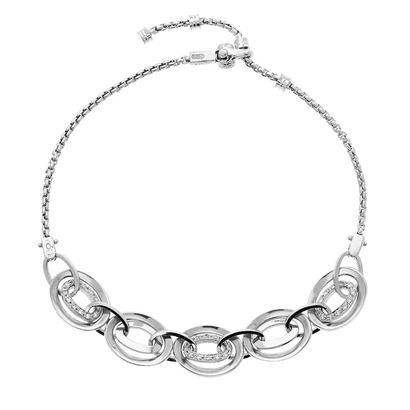 Fope 18ct White Gold Diamond Link Bracelet