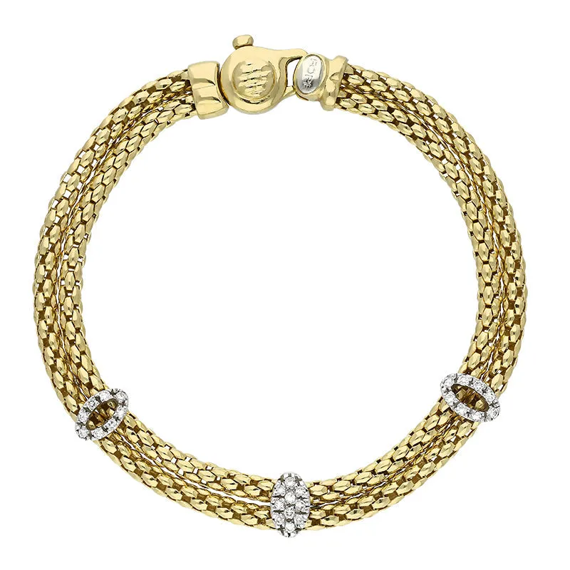 Fope 18ct Yellow Gold 0.25ct Diamond Bracelet D