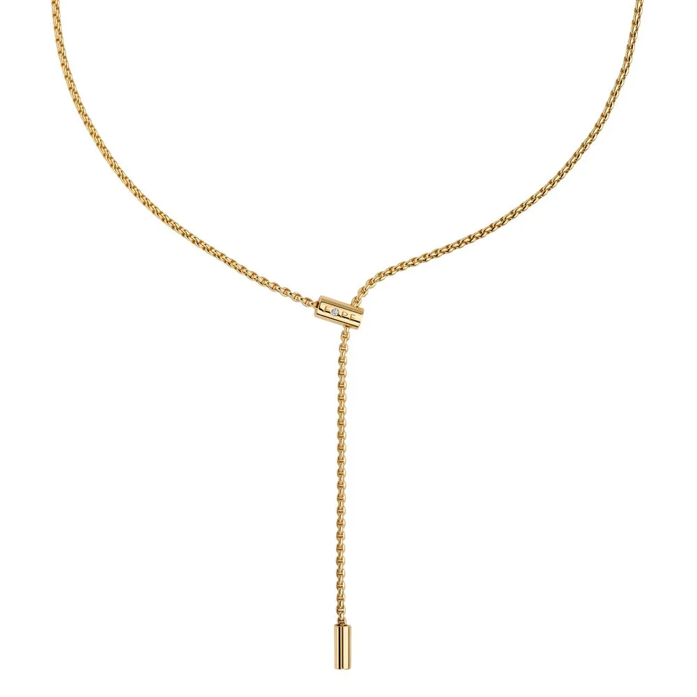 Fope Aria 18ct Yellow Gold 0.01ct Diamond Adjustable Slider Necklace