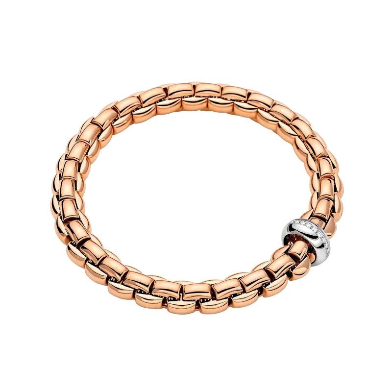 Fope Eka 18ct Rose Gold 0.19ct Diamond Bracelet