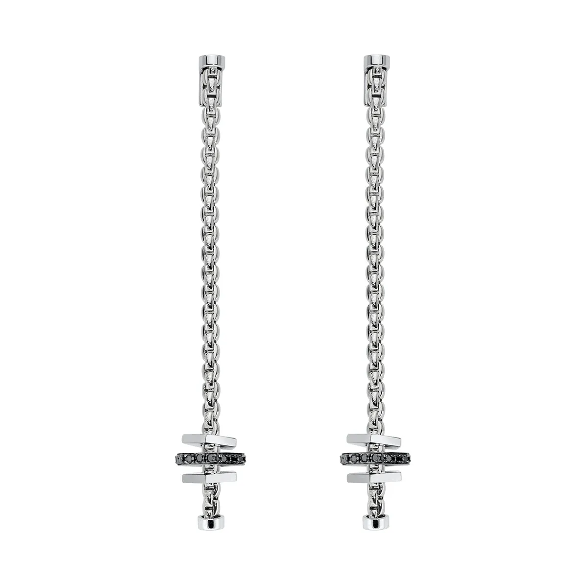 Fope Eka 18ct White Gold 0.32ct Black Diamond Drop Earrings