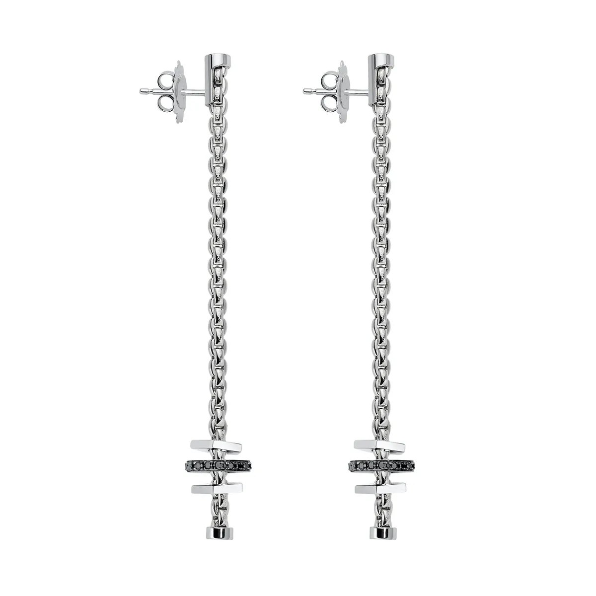 Fope Eka 18ct White Gold 0.32ct Black Diamond Drop Earrings