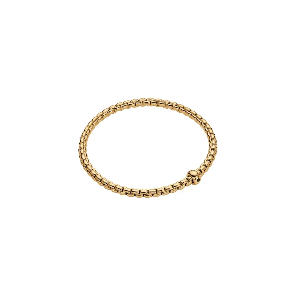 Fope Eka 18ct Yellow Gold 0.01ct Black Diamond Flexible Bracelet