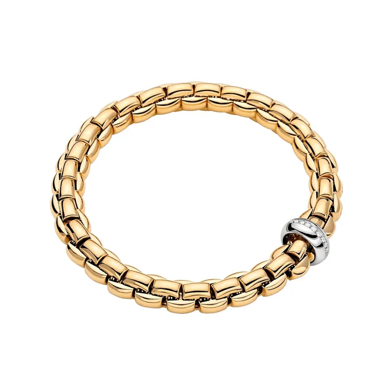 Fope Eka 18ct Yellow Gold 0.19ct Diamond Bracelet