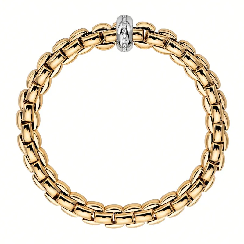 Fope Eka 18ct Yellow Gold 0.19ct Diamond Bracelet
