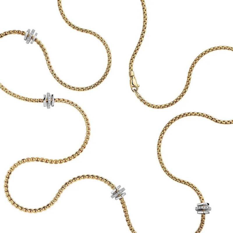 Fope Eka 18ct Yellow Gold 0.60ct Diamond 100cm Necklace