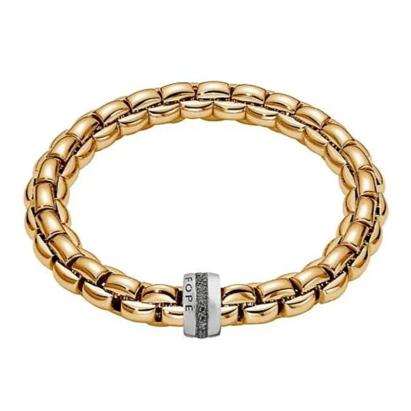 Fope Eka 18ct Yellow Gold 0.74ct Black Diamond Bracelet D