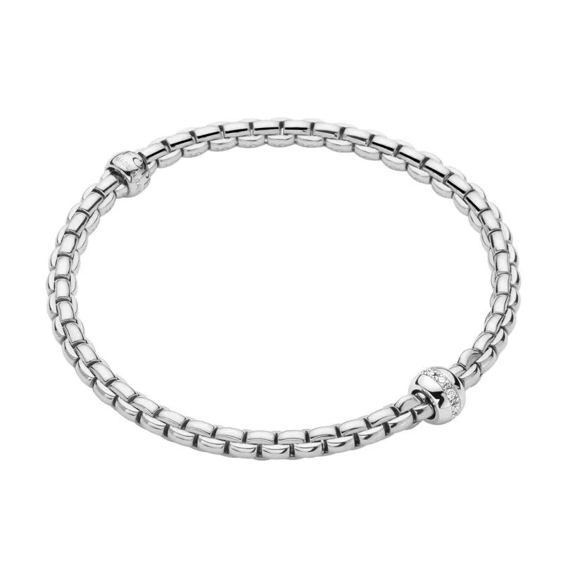 Fope Eka Tiny 18ct White Gold 0.07ct Diamond Bracelet