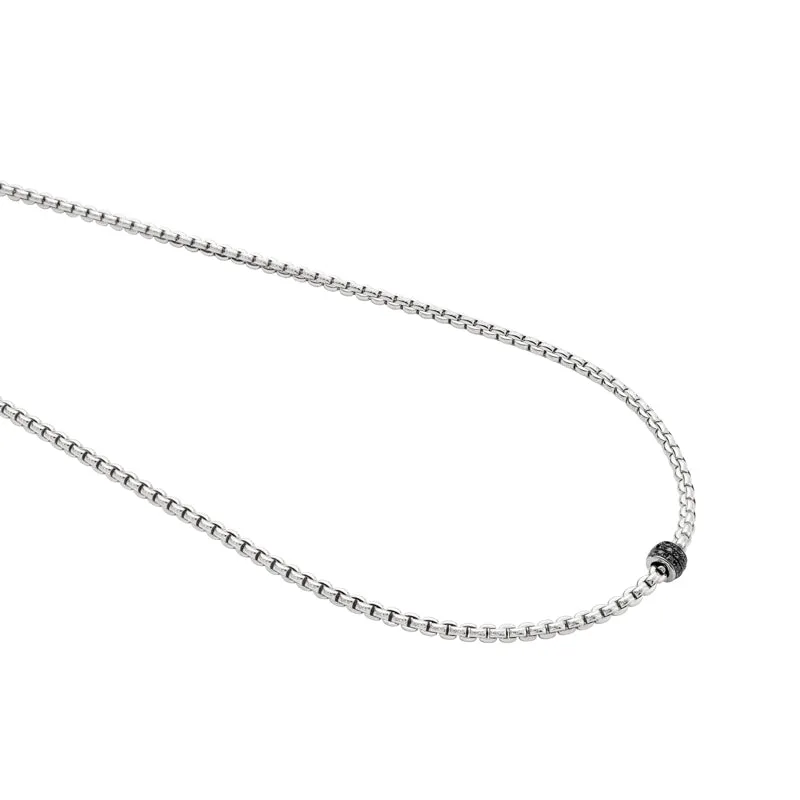 Fope Eka Tiny 18ct White Gold 0.20ct Black Diamond Necklace