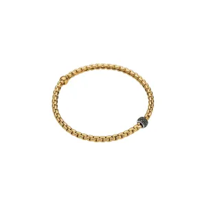Fope Eka Tiny 18ct Yellow Gold 0.20ct Black Diamond Bracelet